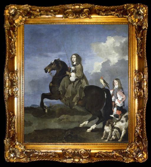 framed  Bourdon, Sebastien Queen Christina of Sweden on Horseback, ta009-2